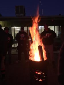 Boys having a yarn after a big day of baseball